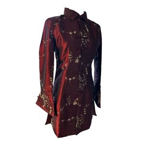 Elegant Chinese-Style Embroidered Tunic Blazer Coat